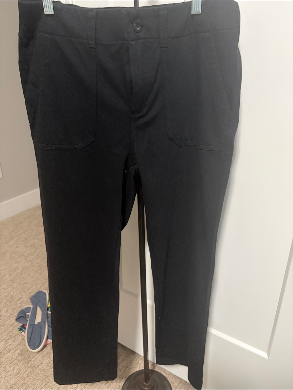 Woman’s Black Straight-Leg Pants
